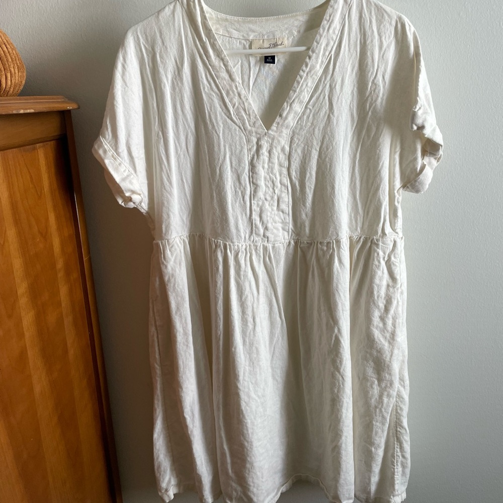 White linen dress